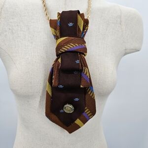 Upcycled Vintage Retro Stripe Necktie Necklace